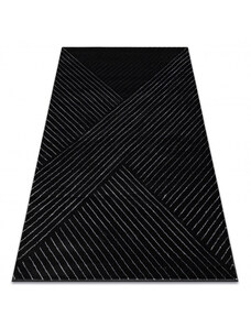 Dywany Luszczow Kusový koberec EMERALD EXCLUSIVE A0084, řádky, geometrický černý / stříbrný