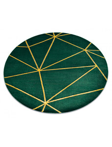 Dywany Luszczow Kusový koberec kulatý EMERALD EXCLUSIVE 1013 geometrický lahvově zelená / zlato