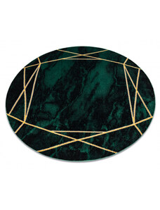 Dywany Luszczow Kusový koberec kulatý EMERALD EXCLUSIVE 1022 mramor, geometrický lahvově zelená / zlato