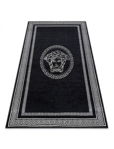 Dywany Luszczow Kusový koberec ANDRE pratelný 2031 vzor rámu medúza řecký protiskluz, černá bílá