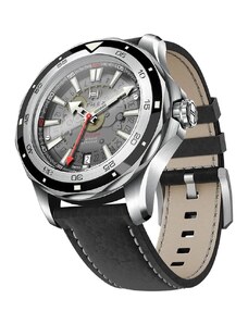 Circula Watches Stříbrné pánské hodinky Fathers s koženým páskem Evolution Black 40MM Automatic