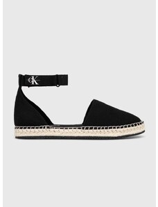 Espadrilky Calvin Klein Jeans ANKLE ESPADRILLE BTW černá barva, YW0YW01027