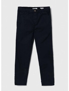 Dětské kalhoty Pepe Jeans THEODORE tmavomodrá barva, hladké