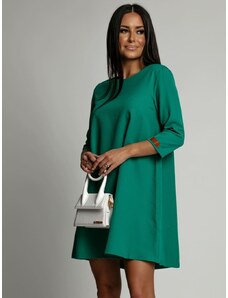 FASARDI Elegantní zelené lichoběžníkové šaty
