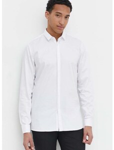 Košile HUGO pánská, bílá barva, slim, s klasickým límcem, 50513945