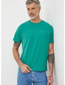 Bavlněné tričko Pepe Jeans Connor zelená barva