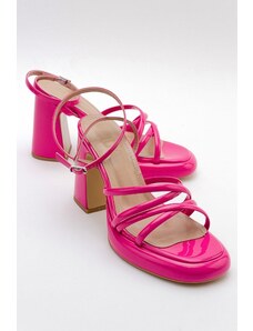 LuviShoes OPPE Fuchsia Patent Leather Women's Heeled Shoes