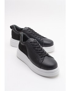 LuviShoes Donna Black Skin Genuine Leather Women's Sports Shoes
