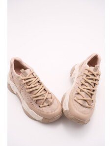 LuviShoes Women's Beige Sneakers 65119