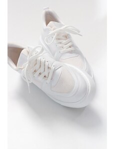 LuviShoes Women's White Skin Sneakers