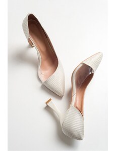 LuviShoes 653 Mother-of-Pearl Silky Heels Women's Shoes