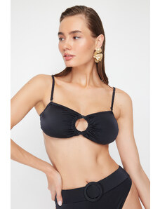 Trendyol Black Strapless Accessory Bikini Top