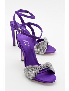 LuviShoes Blas Purple Satin Women's Heeled Shoes