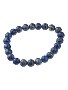 Náramek z lapis lazuli, velikost cca 8mm, obvod 14-18cm, gumička