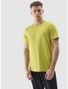4F Pánské sportovní tričko regular z recyklovaných materiálů - šťavnaté zelené