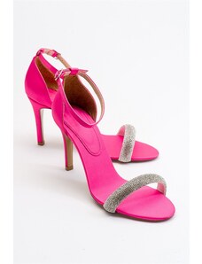 LuviShoes Siesta Women's Fuchsia Satin Heeled Shoes.