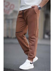 Madmext Men's Brown Pocket Detailed Basic Sweatpants 6523