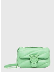 Kožená kabelka Pinko zelená barva, 100040.A1JO