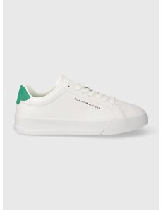 Kožené sneakers boty Tommy Hilfiger TH COURT LEATHER bílá barva, FM0FM04971