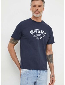 Bavlněné tričko Pepe Jeans Cherry tmavomodrá barva, s potiskem