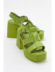 LuviShoes Prek Green Women's Heeled Sandals