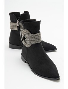 LuviShoes UNDO Women's Black Suede Stone Boots