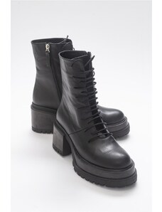 LuviShoes Tatia Black Skin Genuine Leather Women's Boots
