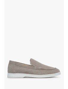 Women's Dark Grey Suede Loafers Estro ER00112382