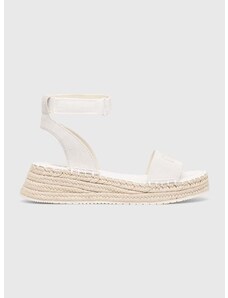 Sandály Calvin Klein Jeans SPORTY WEDGE ROPE SU CON dámské, bílá barva, na platformě, YW0YW00977