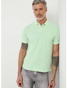 Bavlněné polo tričko Pepe Jeans zelená barva