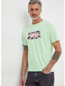 Bavlněné tričko Pepe Jeans Clag zelená barva, s potiskem