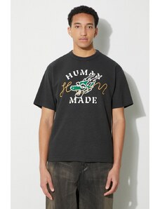 Bavlněné tričko Human Made Graphic černá barva, s potiskem, HM27TE001