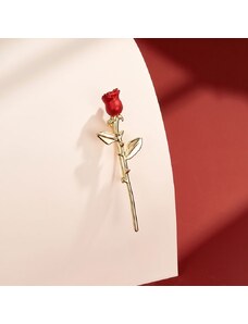 Éternelle Elegantní brož ve tvaru rudé růže