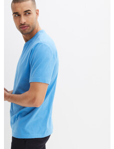 bonprix Essentials tričko beze švů s výstřihem do V, organická bavlna Modrá
