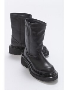 LuviShoes Tali Black Skin Genuine Leather Women's Boots.