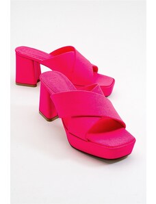 LuviShoes Lowa Fuchsia Women's Heeled Slippers