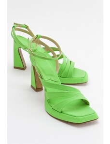 LuviShoes Flores Women's Pistachio Heeled Shoes
