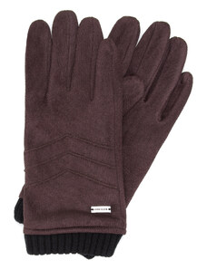 Dámské rukavice s žebrovanými manžetami Wittchen, tmavě hnědá, polyester