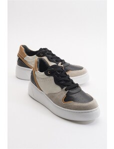 LuviShoes Sette Black Multi Women's Sneakers From Genuine Leather.