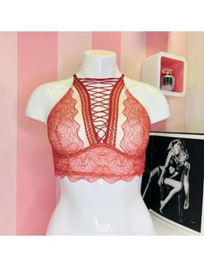 Victoria's Secret Cross-Strapped High-Necked Bra Undressed