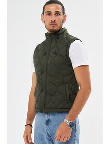 River Club Men's Onion Pattern Quilted Khaki Vest