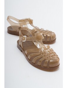 LuviShoes FLENK Women's Brown Glittery Sandals
