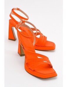 LuviShoes Flores Orange Women's Heeled Shoes