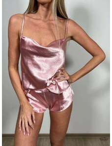 Victoria’s Secret Cowl-Neck Satin Cami Set Pink