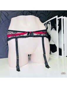 Agent Provocateur Maddy Suspender Black Fuchsia Pink Lace
