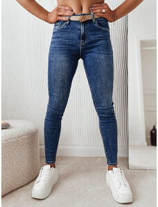 BASIC Modré skinny džínové kalhoty AIDA Denim vzor