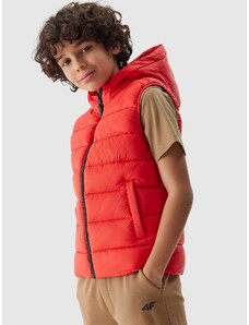 4F Chlapecká péřová vesta s výplní ze syntetického peří - červená