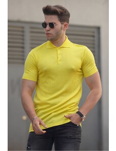 Madmext Mustard Knitwear Polo Men's T-Shirt 9289