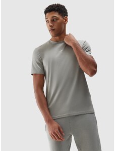4F Pánské hladké tričko regular - šedé