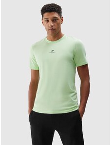 4F Pánské hladké tričko regular - světle zelené